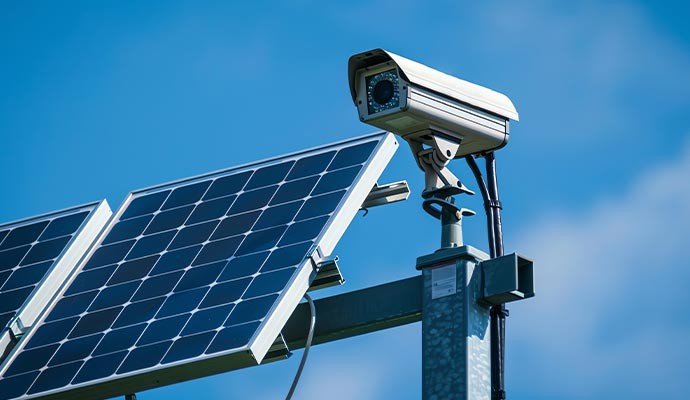 Standalone Solar-Powered Surveillance System – Baladna Dairy Farm Remote Storage, Qatar